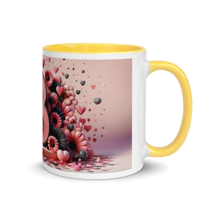 Letter B 3D Colorful Print Mug - Yellow - 11 oz - ArtyKoala