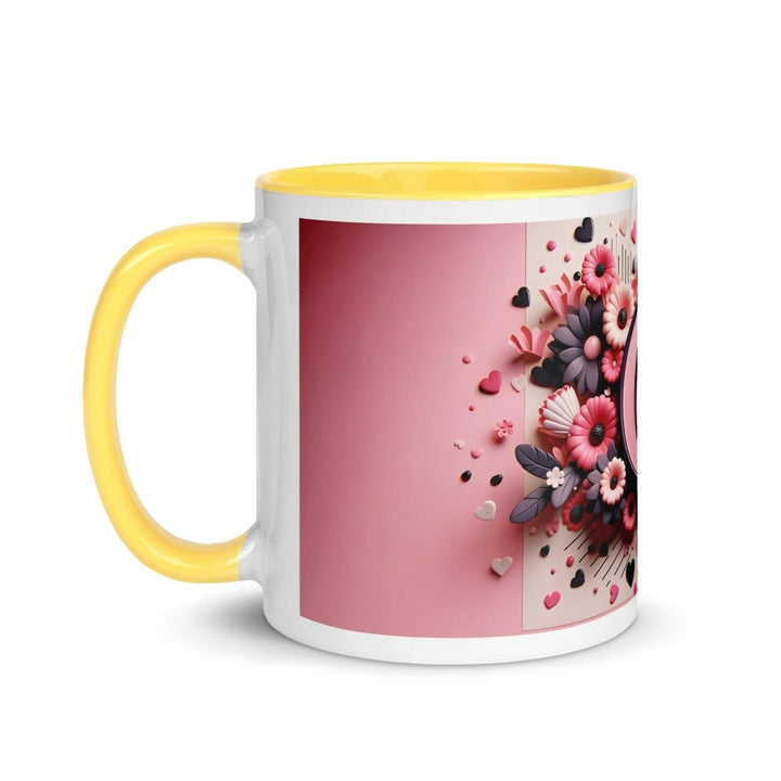 Letter C 3D Colorful Print Mug - Yellow - 11 oz - ArtyKoala