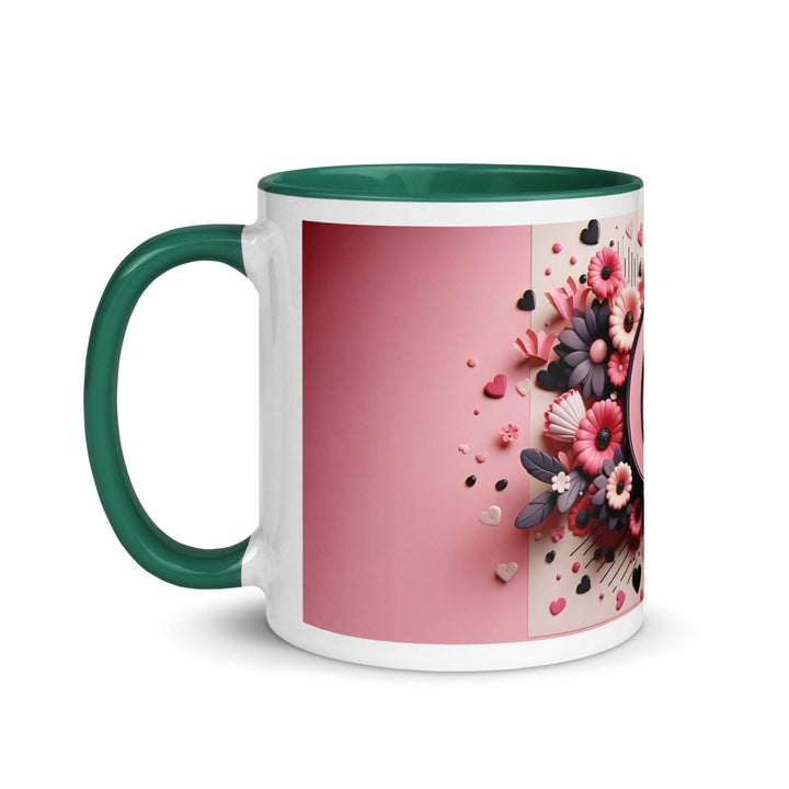 Letter C 3D Colorful Print Mug - Dark green - 11 oz - ArtyKoala
