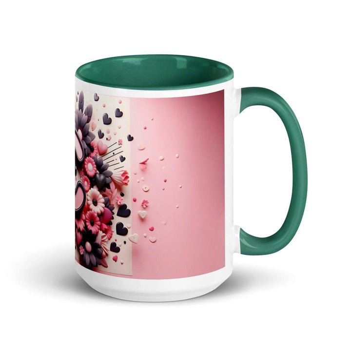 Letter C 3D Colorful Print Mug - Dark green - 15 oz - ArtyKoala