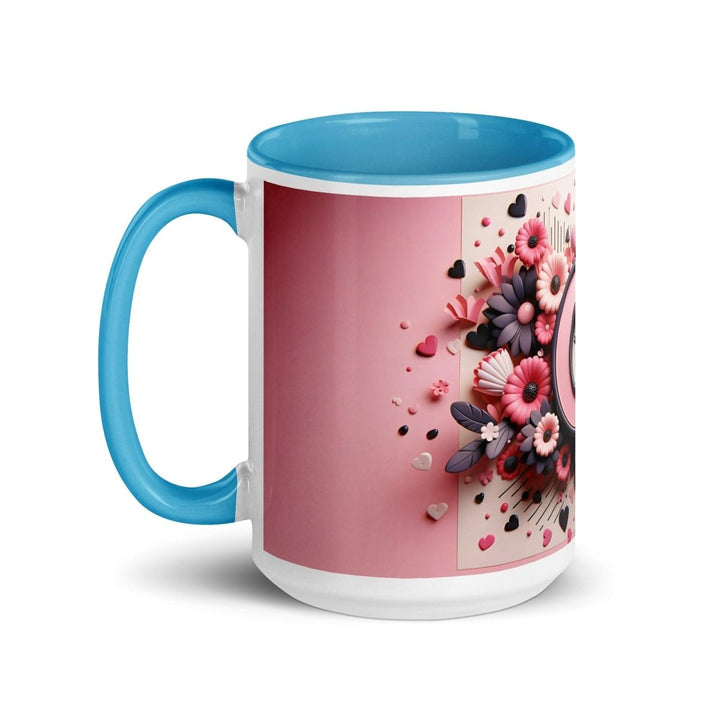 Letter C 3D Colorful Print Mug - Blue - 15 oz - ArtyKoala