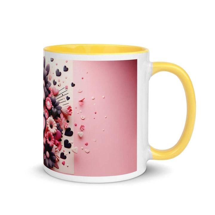Letter C 3D Colorful Print Mug - Yellow - 11 oz - ArtyKoala