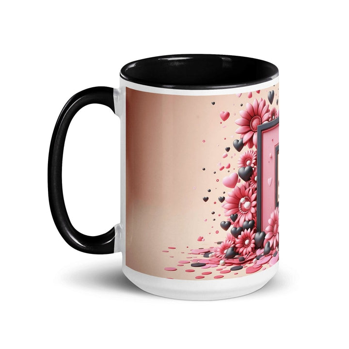 Letter D 3D Colorful Print Mug - Black - 15 oz - ArtyKoala