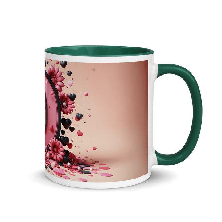 Letter D 3D Colorful Print Mug - Dark green - 11 oz - ArtyKoala