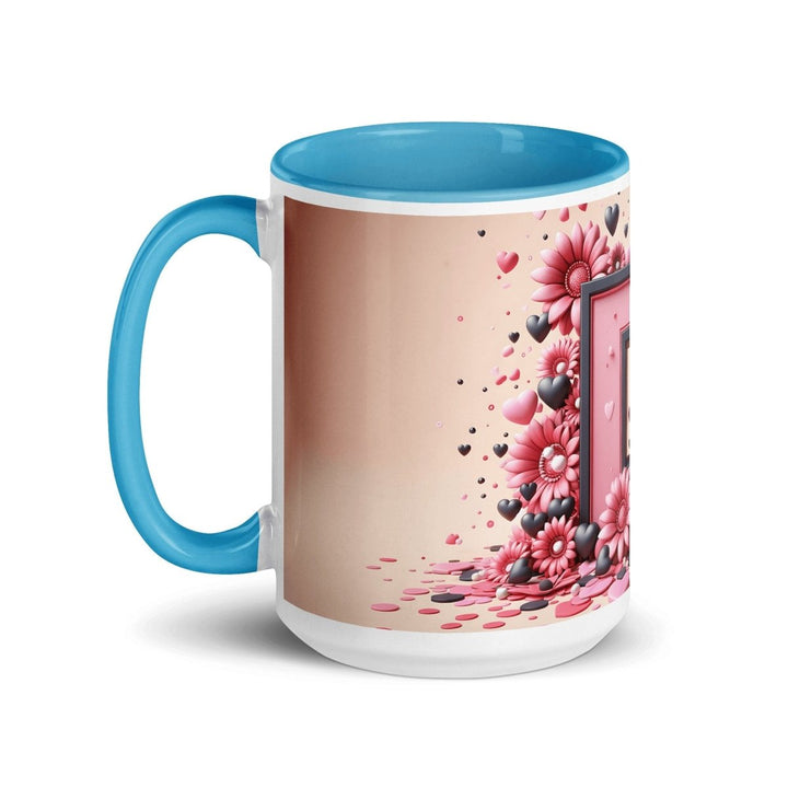 Letter D 3D Colorful Print Mug - Blue - 15 oz - ArtyKoala
