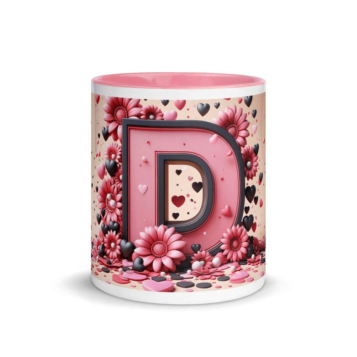 Letter D 3D Colorful Print Mug - Pink - 11 oz - ArtyKoala