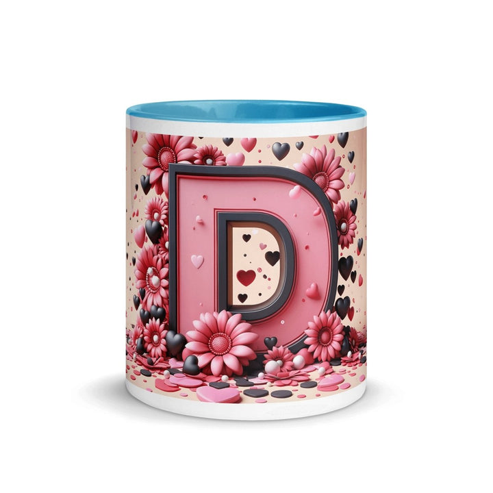 Letter D 3D Colorful Print Mug - Blue - 11 oz - ArtyKoala
