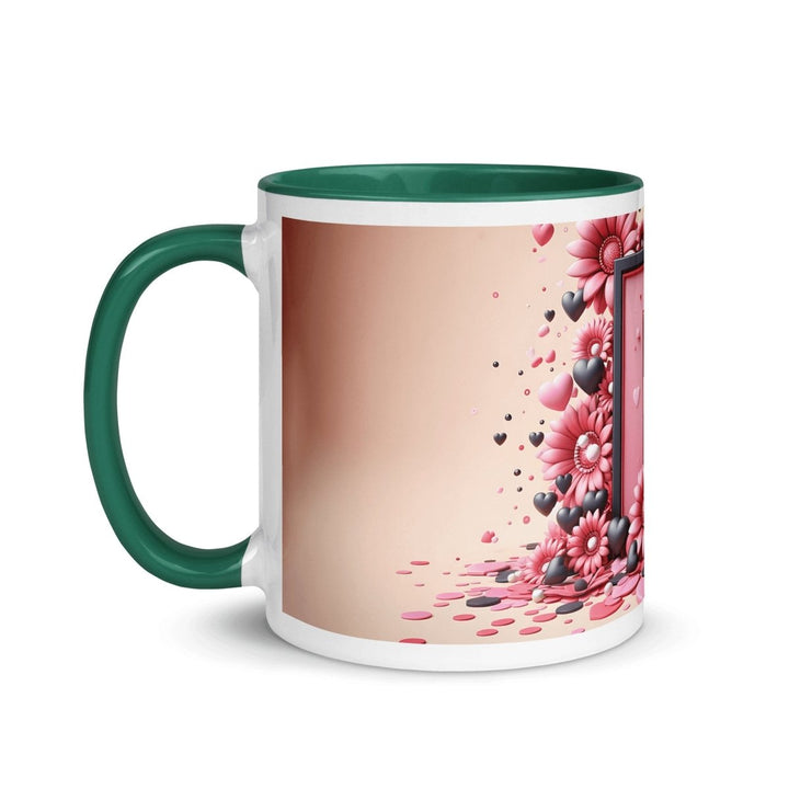 Letter D 3D Colorful Print Mug - Dark green - 11 oz - ArtyKoala