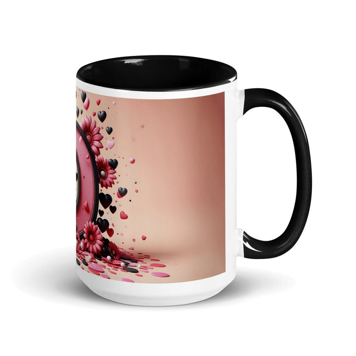 Letter D 3D Colorful Print Mug - Black - 15 oz - ArtyKoala