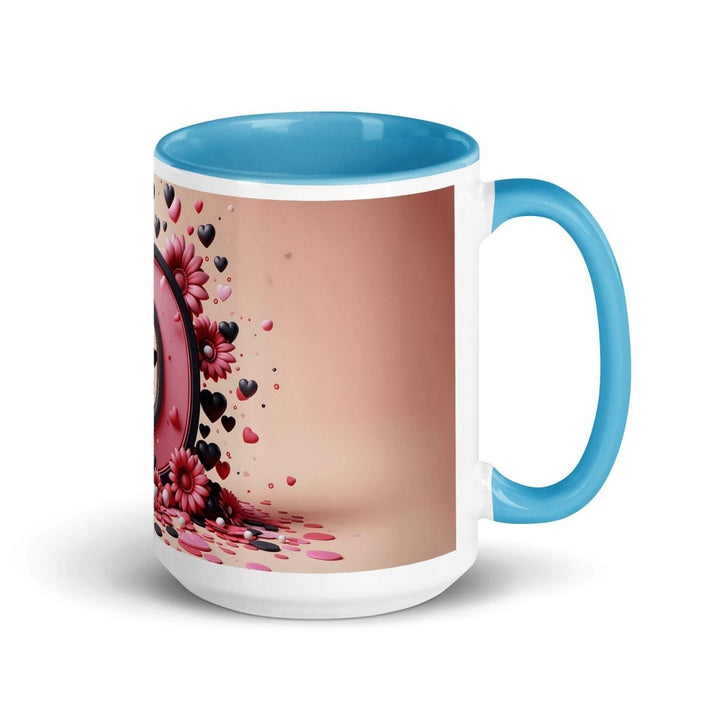Letter D 3D Colorful Print Mug - Blue - 15 oz - ArtyKoala