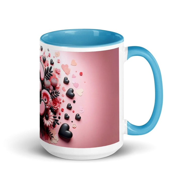 Letter E 3D Colorful Print Mug - Blue - 15 oz - ArtyKoala