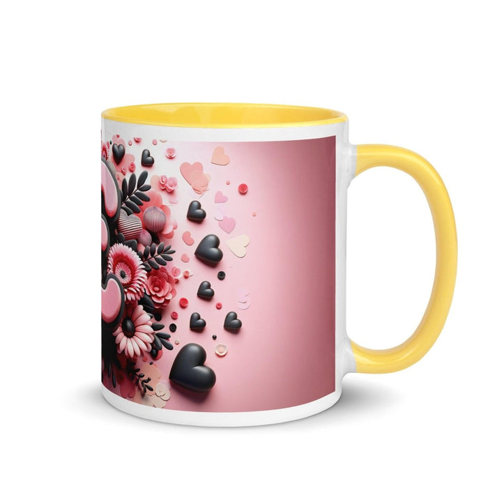 Letter E 3D Colorful Print Mug - Yellow - 11 oz - ArtyKoala