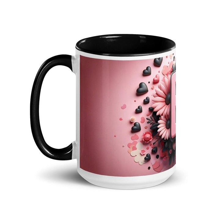 Letter E 3D Colorful Print Mug - Black - 15 oz - ArtyKoala