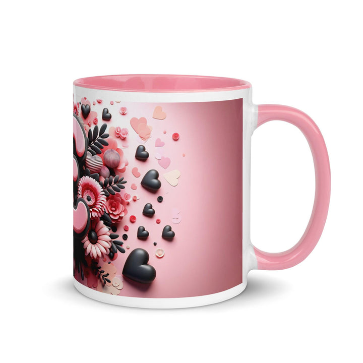 Letter E 3D Mug Yellow Color Inside - Pink / 11 oz - ArtyKoala