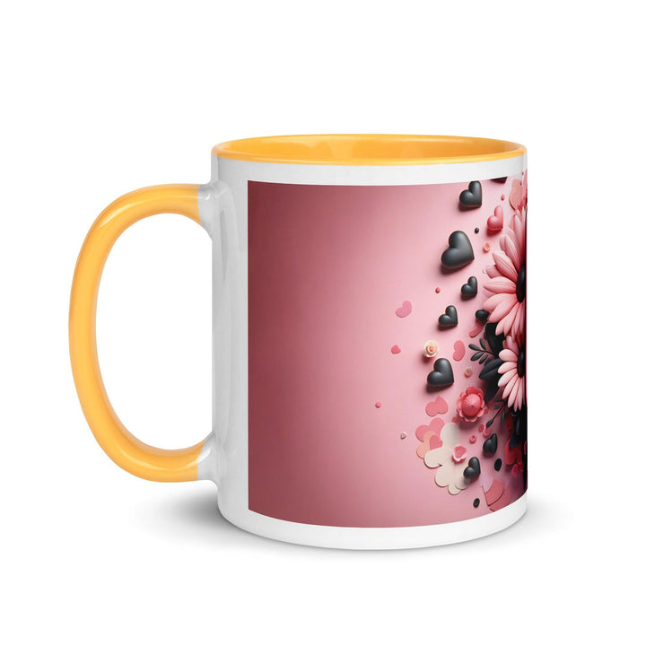 Letter E 3D Mug Yellow Color Inside - ArtyKoala