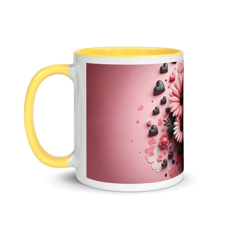 Letter E 3D Mug Yellow Color Inside - ArtyKoala