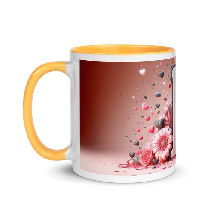 Letter F 3D Colorful Print Mug - Golden Yellow - 11 oz - ArtyKoala