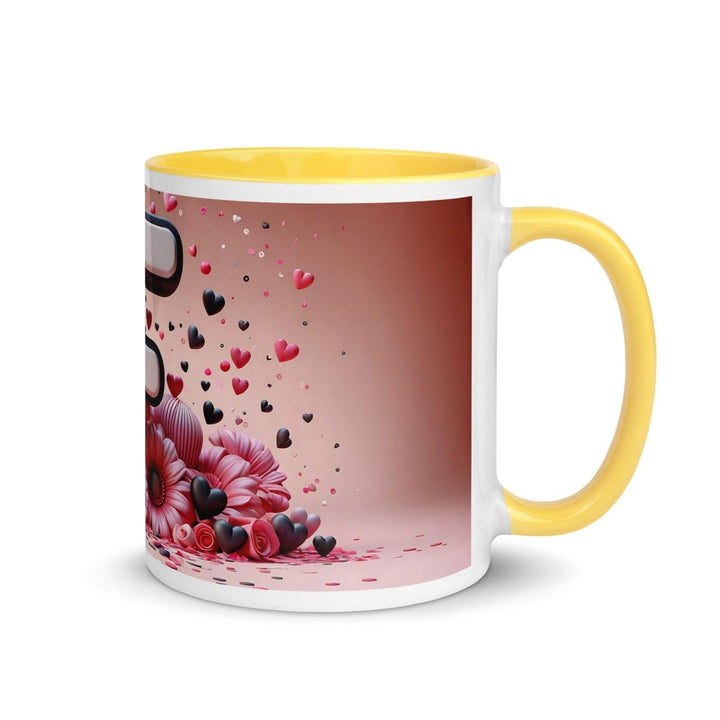 Letter F 3D Colorful Print Mug - Yellow - 11 oz - ArtyKoala