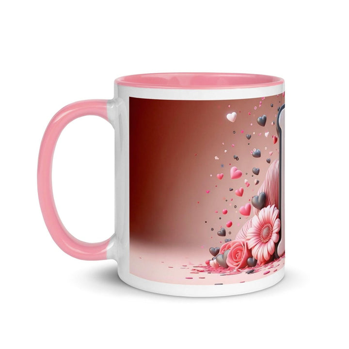 Letter F 3D Colorful Print Mug - Pink - 11 oz - ArtyKoala