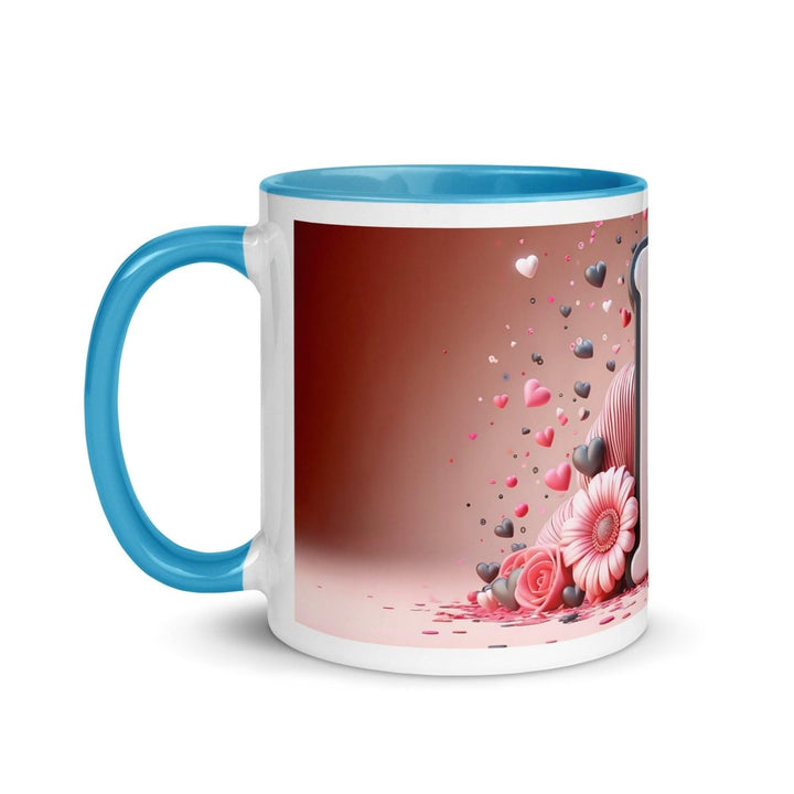 Letter F 3D Colorful Print Mug - Blue - 11 oz - ArtyKoala