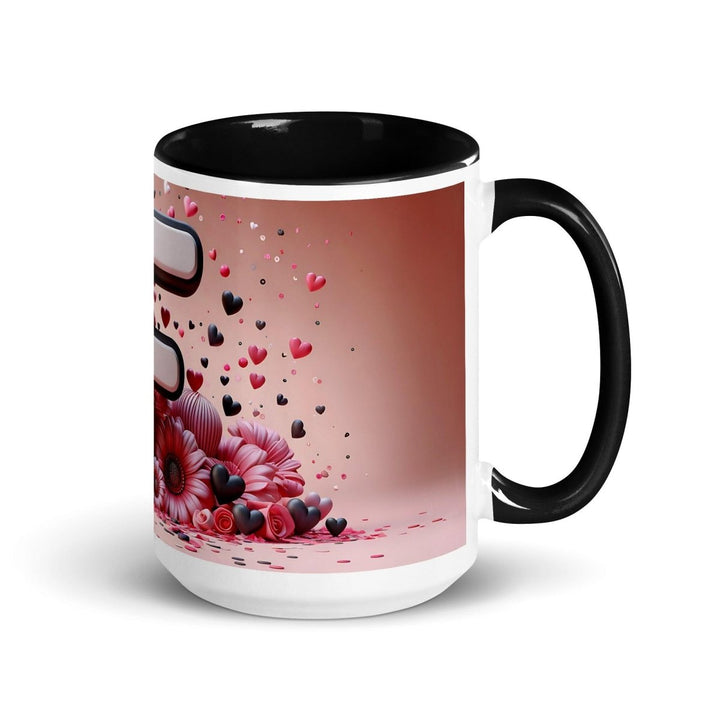 Letter F 3D Colorful Print Mug - Black - 15 oz - ArtyKoala