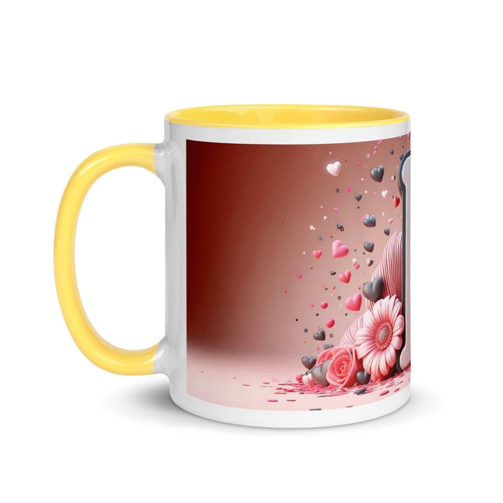 Letter F 3D Colorful Print Mug - Yellow - 11 oz - ArtyKoala