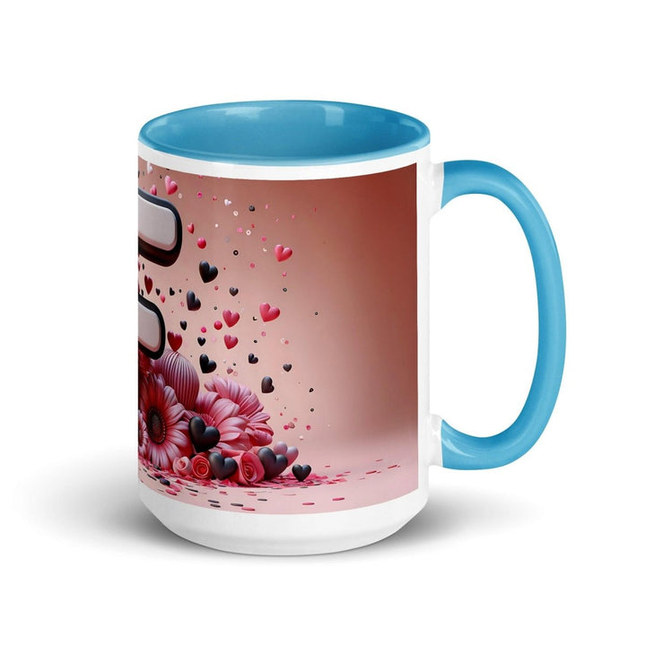 Letter F 3D Colorful Print Mug - Blue - 15 oz - ArtyKoala