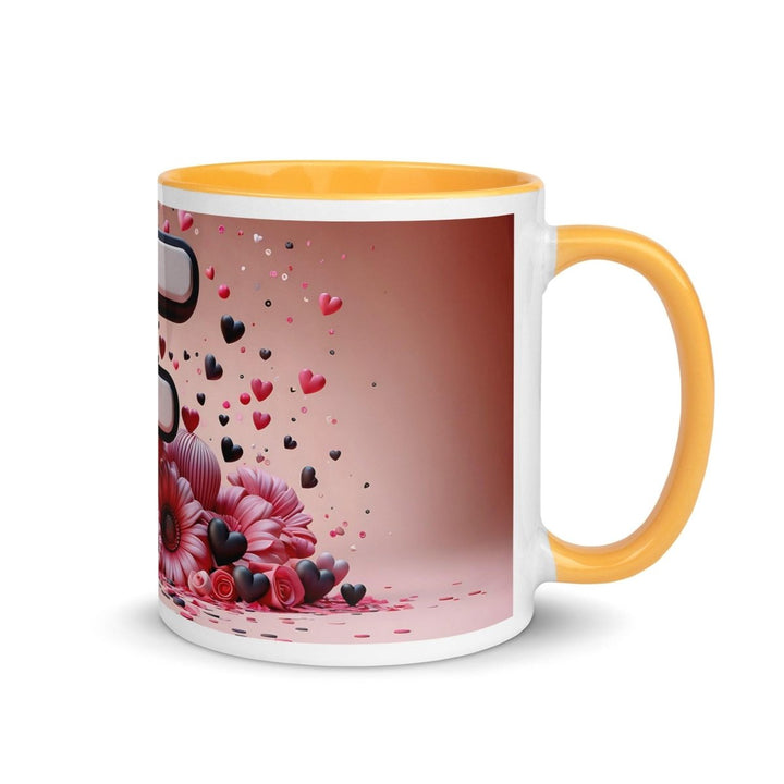 Letter F 3D Colorful Print Mug - Golden Yellow - 11 oz - ArtyKoala