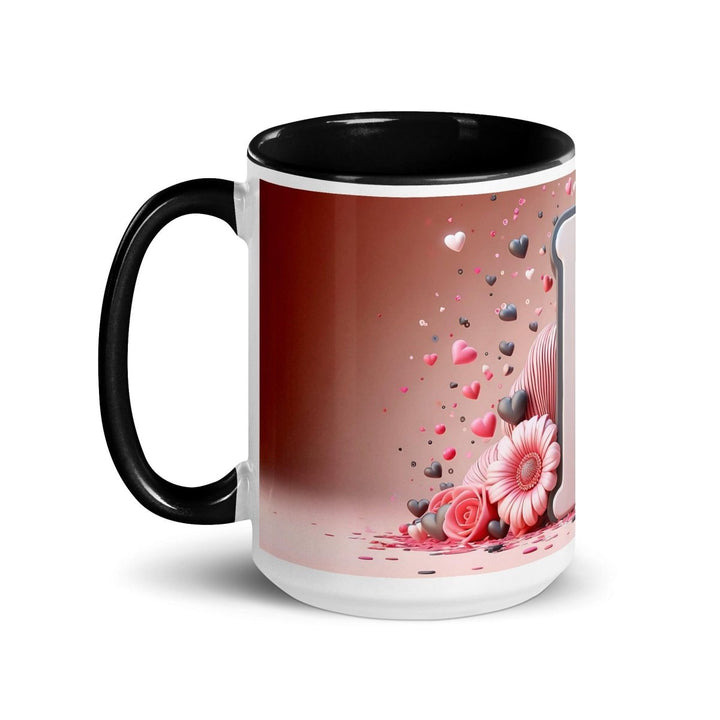 Letter F 3D Colorful Print Mug - Black - 15 oz - ArtyKoala