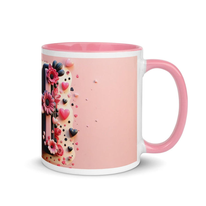 Letter H Colorful Print Mug - Pink - 11 oz - ArtyKoala