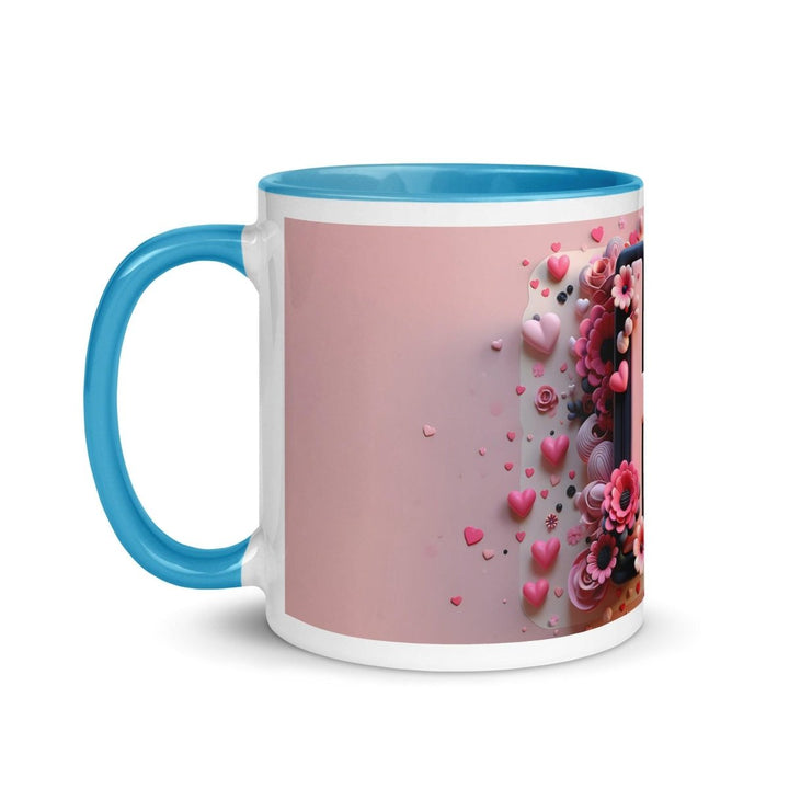 Letter H Colorful Print Mug - Blue - 11 oz - ArtyKoala