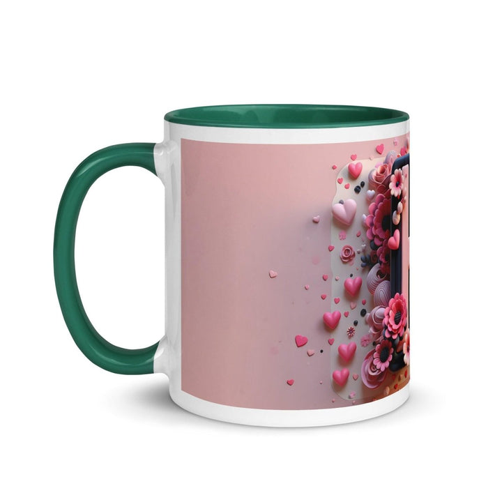 Letter H Colorful Print Mug - Dark green - 11 oz - ArtyKoala
