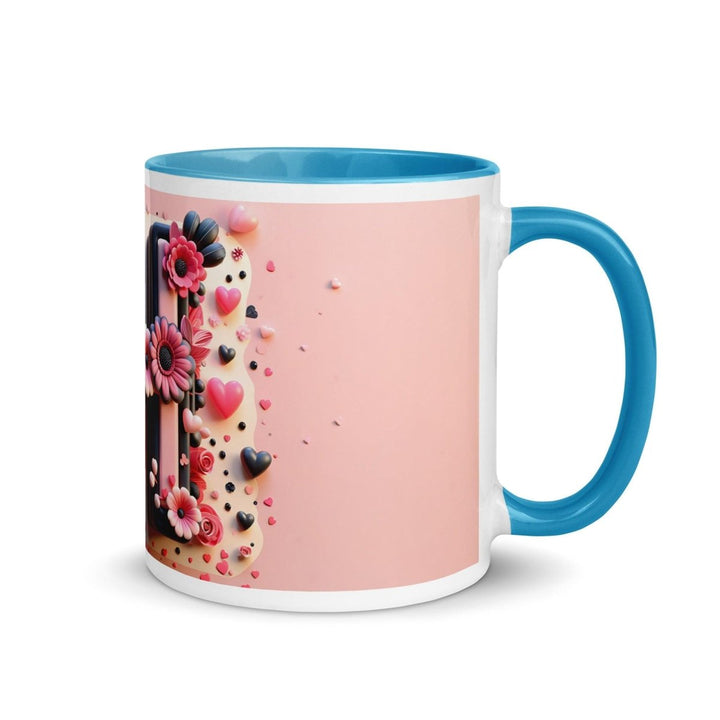 Letter H Colorful Print Mug - Blue - 11 oz - ArtyKoala