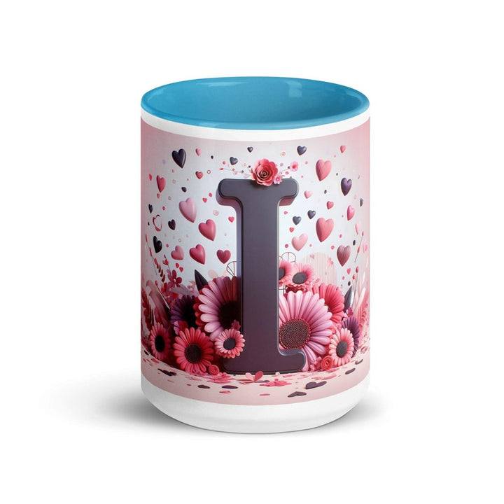 Letter I 3D Colorful Print Mug - Blue - 15 oz - ArtyKoala