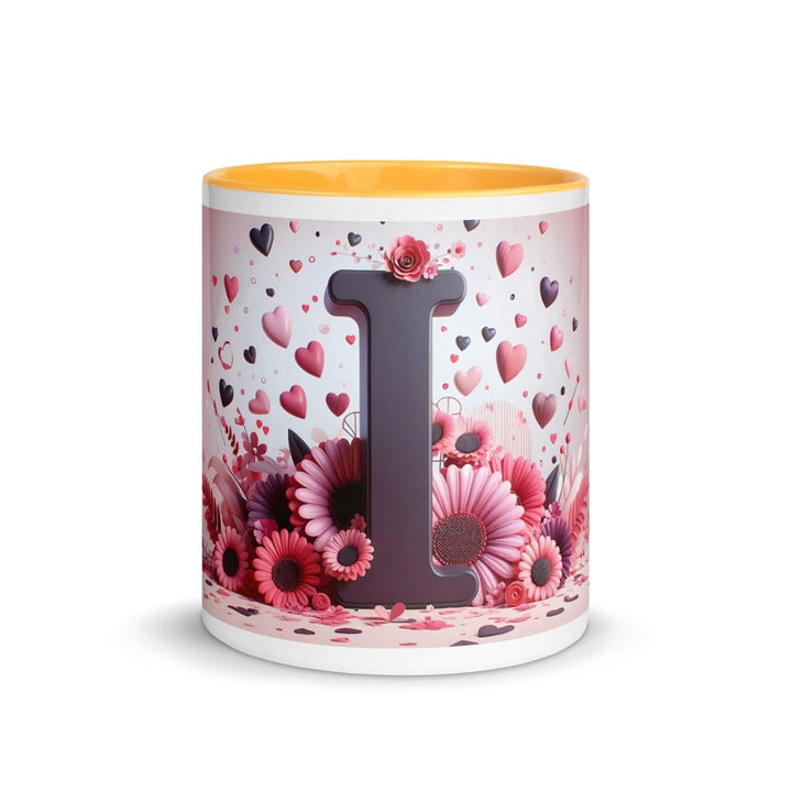 Letter I 3D Colorful Print Mug - Golden Yellow - 11 oz - ArtyKoala