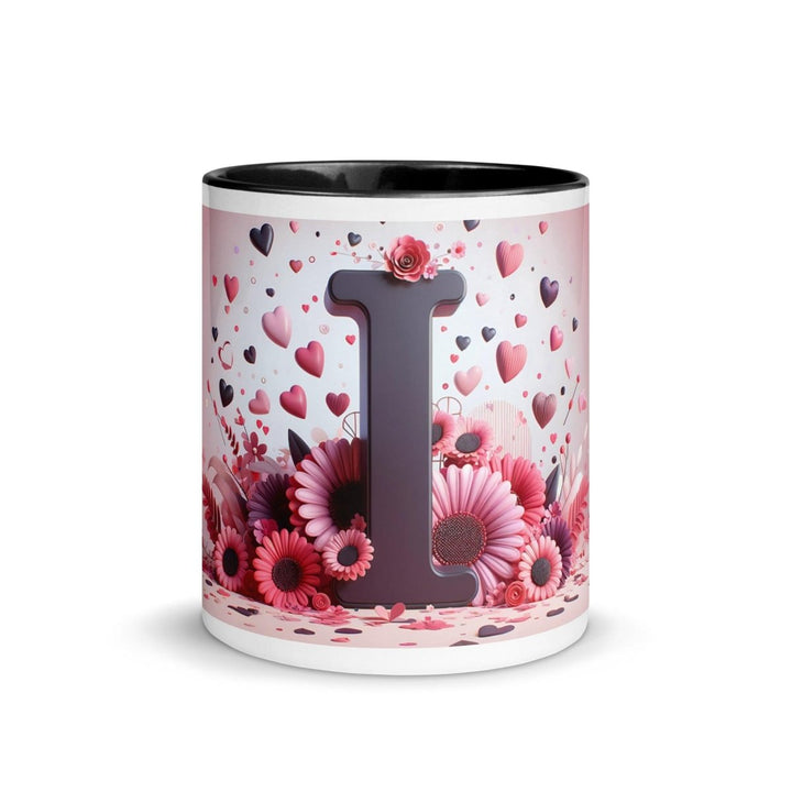 Letter I 3D Colorful Print Mug - Black - 11 oz - ArtyKoala