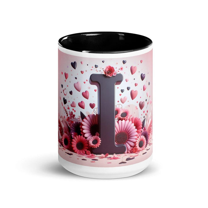 Letter I 3D Colorful Print Mug - Black - 15 oz - ArtyKoala