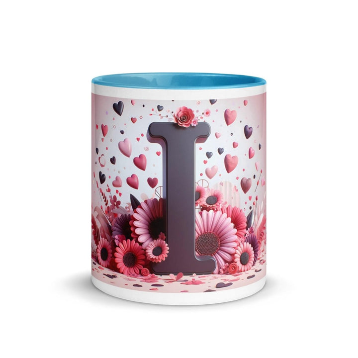 Letter I 3D Colorful Print Mug - Blue - 11 oz - ArtyKoala