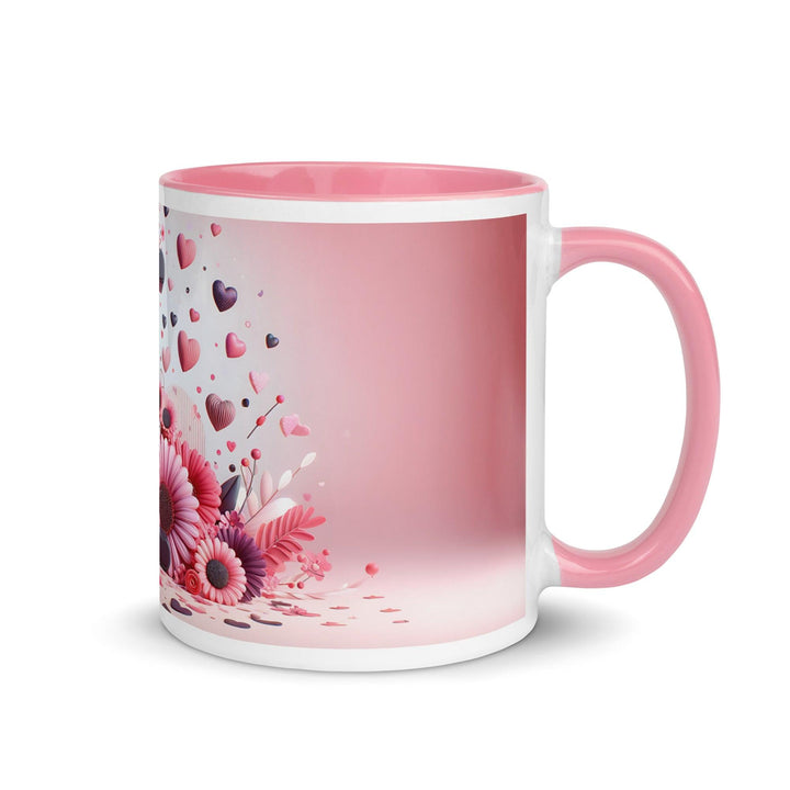 Letter I 3D Mug Yellow Color Inside - Pink / 11 oz - ArtyKoala