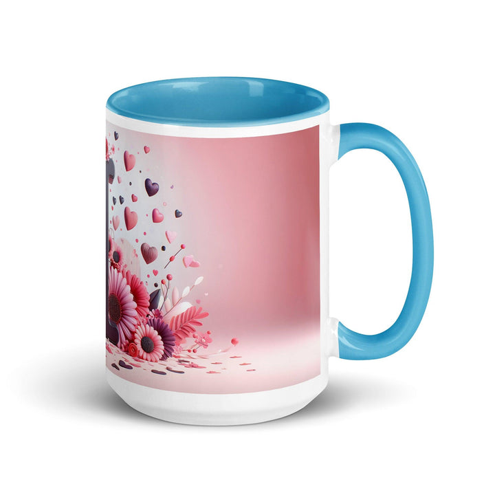 Letter I 3D Mug Yellow Color Inside - Blue / 15 oz - ArtyKoala