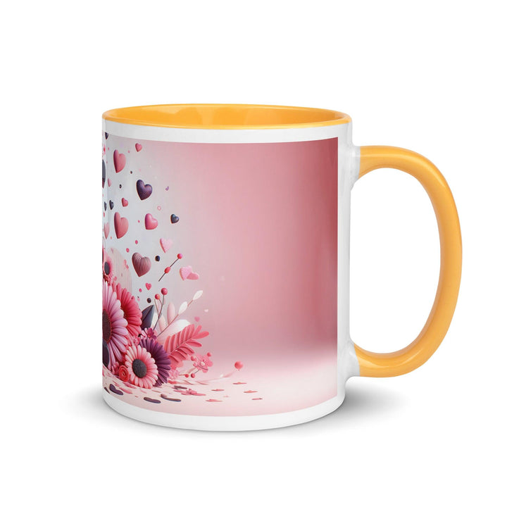 Letter I 3D Mug Yellow Color Inside - Golden Yellow / 11 oz - ArtyKoala