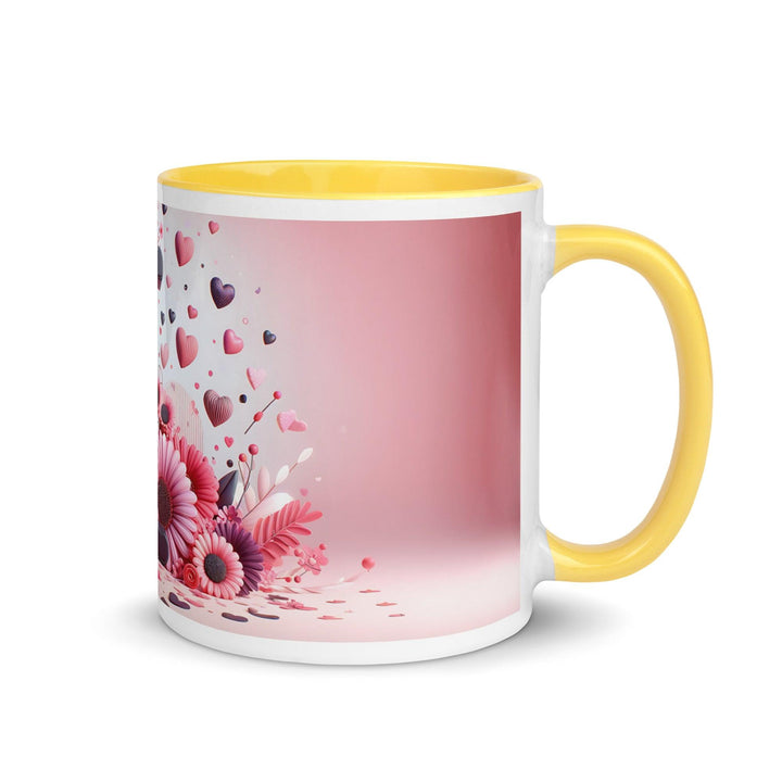 Letter I 3D Mug Yellow Color Inside - Yellow / 11 oz - ArtyKoala