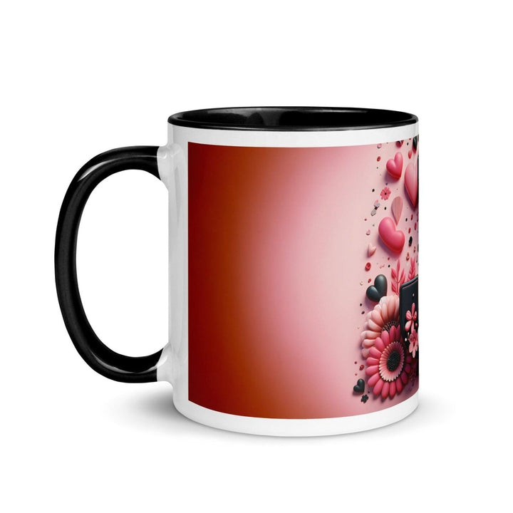 Letter J Colorful Print Mug - Black - 11 oz - ArtyKoala
