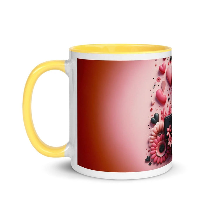 Letter J Colorful Print Mug - Yellow - 11 oz - ArtyKoala