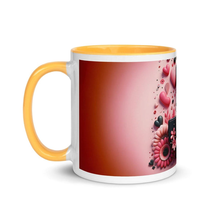 Letter J Colorful Print Mug - Golden Yellow - 11 oz - ArtyKoala