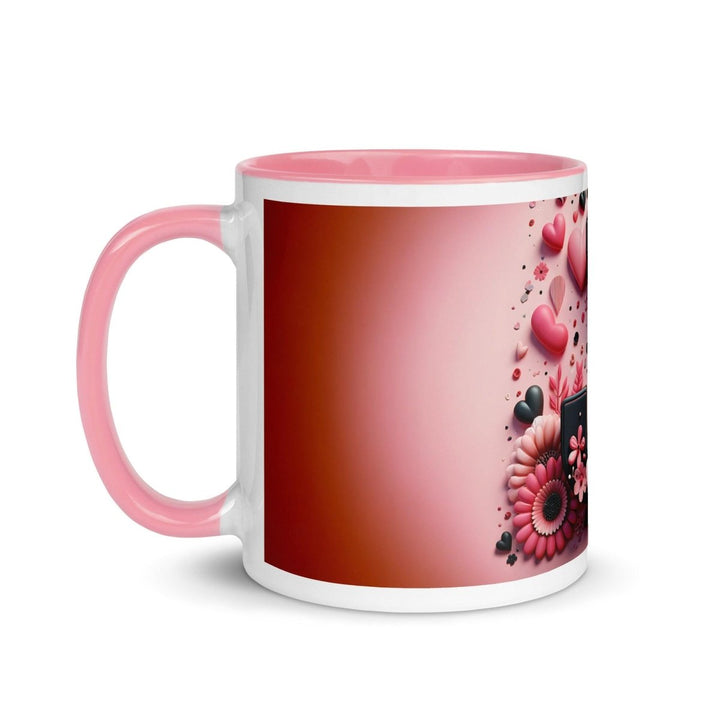 Letter J Colorful Print Mug - Pink - 11 oz - ArtyKoala