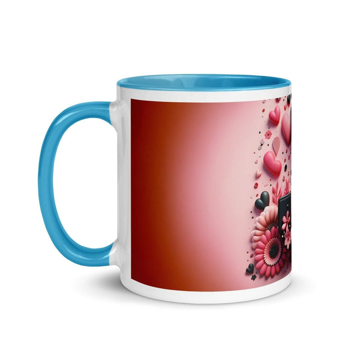 Letter J Colorful Print Mug - Blue - 11 oz - ArtyKoala