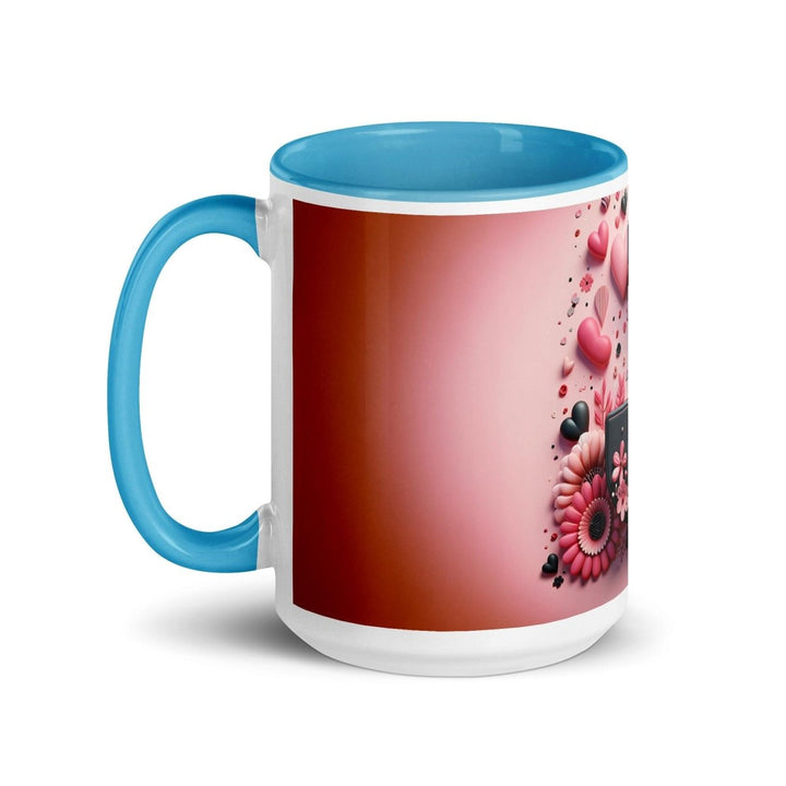 Letter J Colorful Print Mug - Blue - 15 oz - ArtyKoala