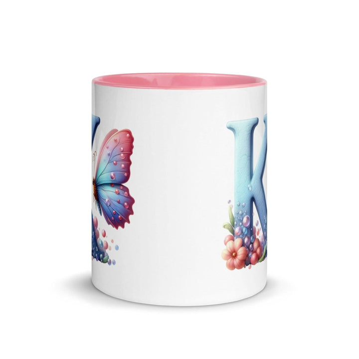 Letter K Colorful Print Mug - Pink - 11 oz - ArtyKoala
