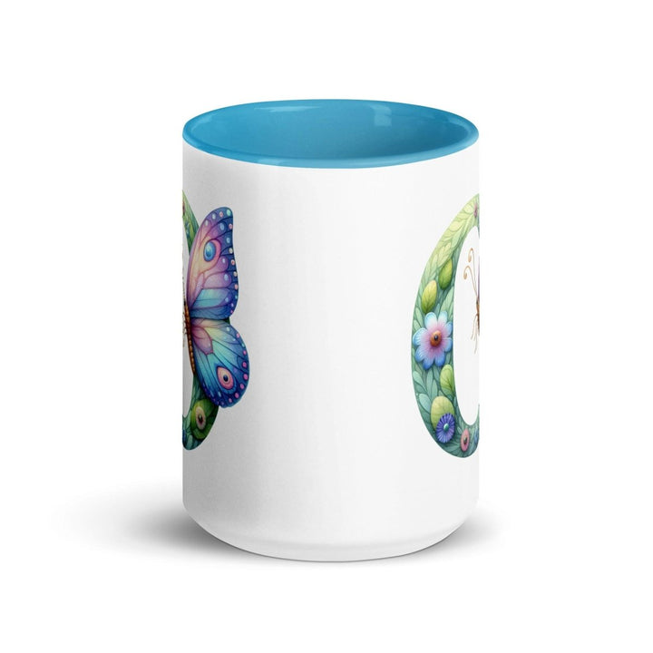 Letter O Colorful Print Mug - Blue - 15 oz - ArtyKoala
